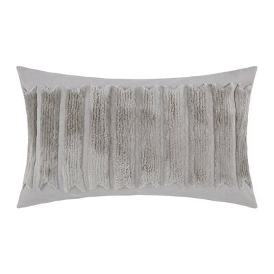 Grey Textured Stripe Cushion - 30x50cm