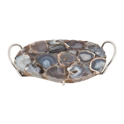 Dark Agate Tray with Handles