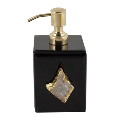 Glass and Agate Soap Dispenser - Black