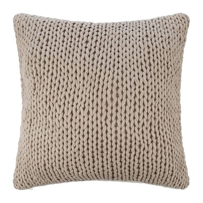 Chunky Knit Floor Cushion - 80x80cm - Cream