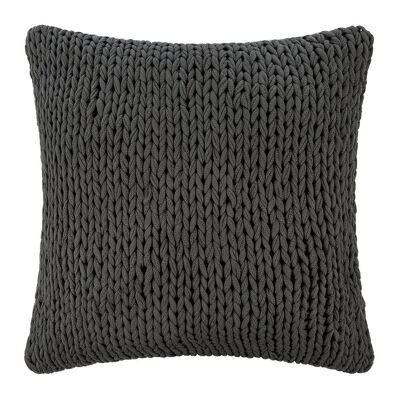 Chunky Knit Floor Cushion - 80x80cm - Khaki