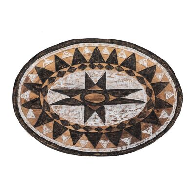 Black/White Decorative Platter - Round