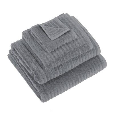 Aegean Cotton Ribbed Towel - Slate - Bath Sheet