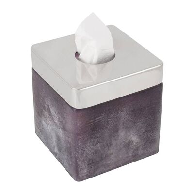 Smoked Glass Tissue Box Cover - Purple