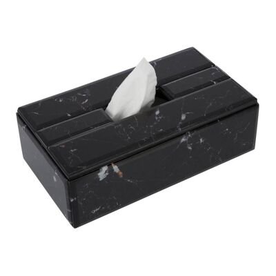 Marble Look Tissue Box - Black