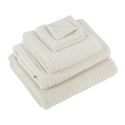 Aegean Cotton Ribbed Towel - Oat - Bath Sheet