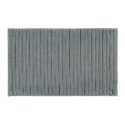 Aegean Cotton Ribbed Bath Mat - Slate