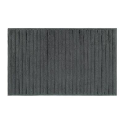 Aegean Cotton Ribbed Bath Mat - Charcoal