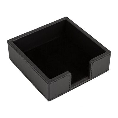 Leather Sticky Note Holder - Black