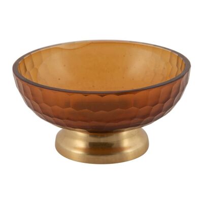 Amber Glass Soap Dish - Antique Gold