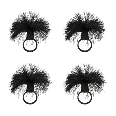 Tassel Napkin Rings - Set of 4 - Black
