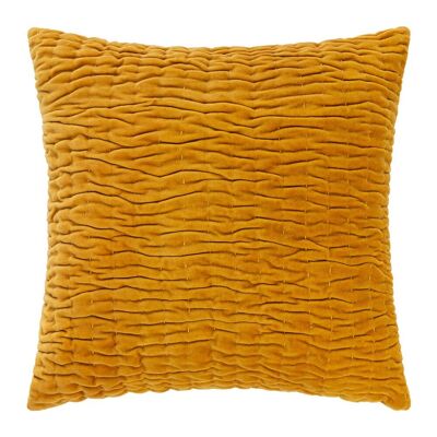 Abstract Quilted Cushion - 45x45cm - Mustard