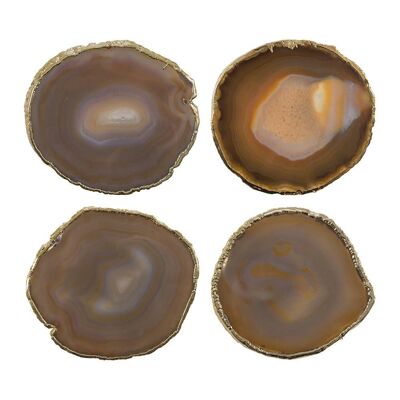 Agate Coasters - Set of 4 - Brown