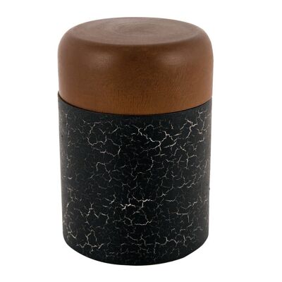 Crackle Effect Wooden Storage Pot - Large