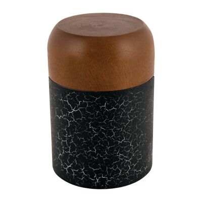Crackle Effect Wooden Storage Pot - Small