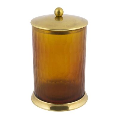 Amber Glass Storage Pot - Antique Gold - Large
