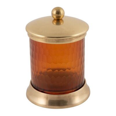 Amber Glass Storage Pot - Antique Gold - Small