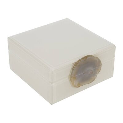 Agate Handle Box - Ivory