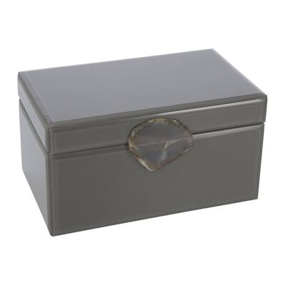 Agate Handle Jewellery Box - Grey