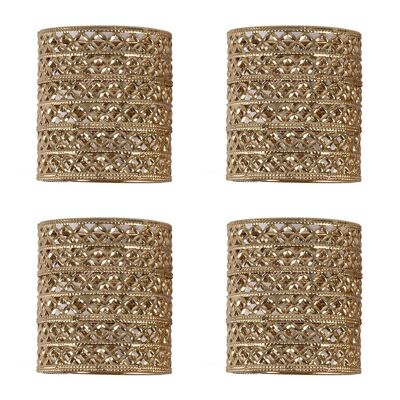 Decorative Cuff Napkin Ring - Set of 4 - Antique Gold
