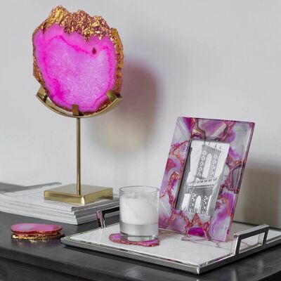 Agate Slice Object - Purple/Pink