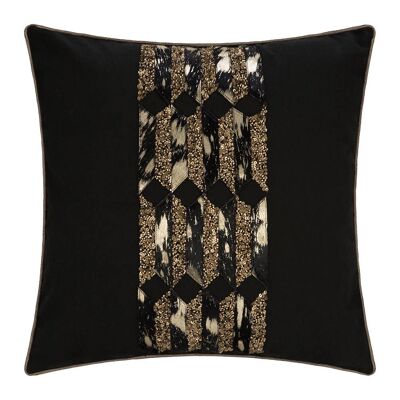 Embroidered Cowhide Cushion - 45x45cm