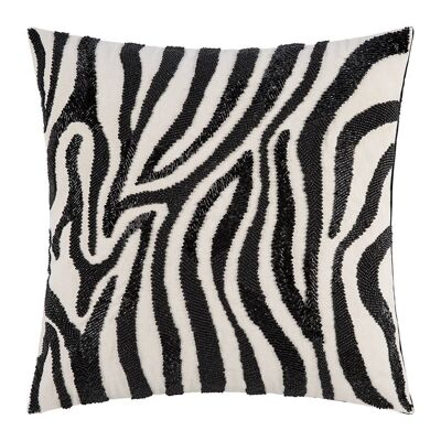 Zebra Beaded Cushion - 45x45cm
