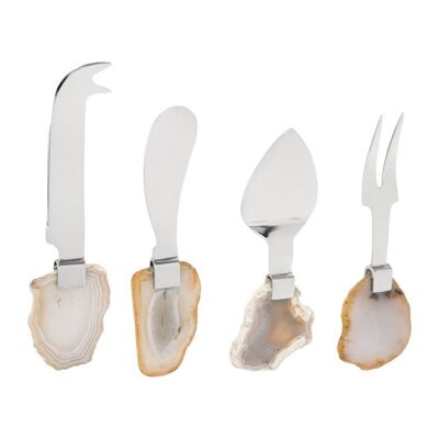 Natural Agate Cheese Knives - Set of 4