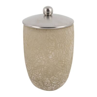 Frosted Glass Storage Pot - Natural