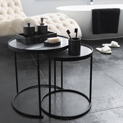 Round Table with Marble Top - Set of 2