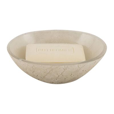 Frosted Glass Soap Dish - Natural
