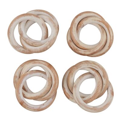 Entwined Wooden Hoop Napkin Rings - Set of 4