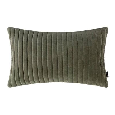 Velour Quilted Cushion - 30x50cm - Khaki