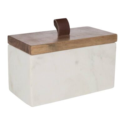 Rectangular Marble Lidded Pot