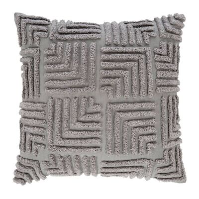 Corner Textured Pattern Cushion - 45x45cm - Grey
