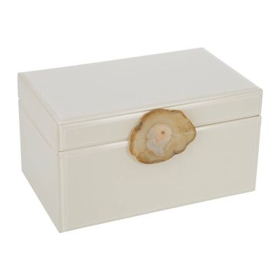 Agate Handle Jewellery Box - Ivory