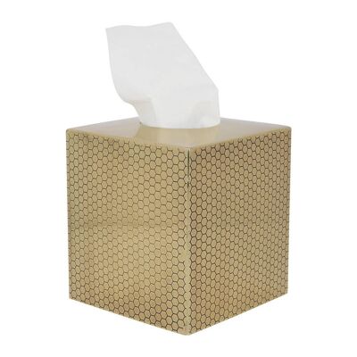 Antique Gold Honeycomb Tissue Box Cover