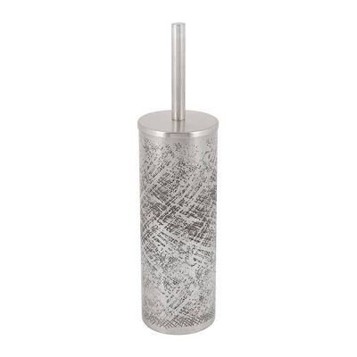 Weave Etched Toilet Brush - Antique Silver