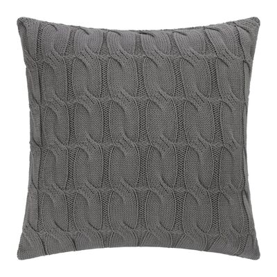 Cable Knit Cushion - 45x45cm - Dark Grey
