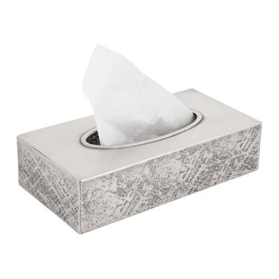 Weave Etched Tissue Box - Antique Silver