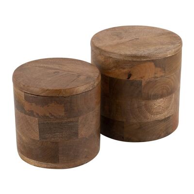 Storage Pots - Set of 2 - Wood