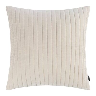 Velour Quilted Cushion - 45x45cm - Cream