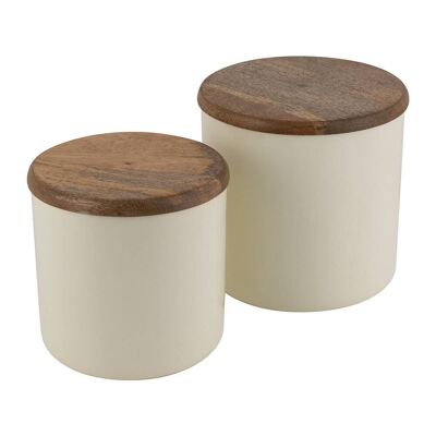Storage Pots - Set of 2 - Cream