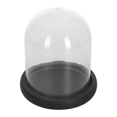 Glass Cloche With Wooden Base - Small