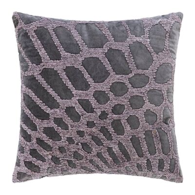 Embroidered Chenille Cushion - 45x45cm - Grey