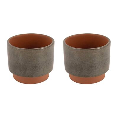 Glazed Ceramic Plant Pot - Small - Set of 2