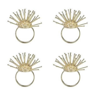 Spikey Napkin Rings - Set of 4 - Gold