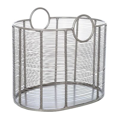 Cage Log Basket - Nickel