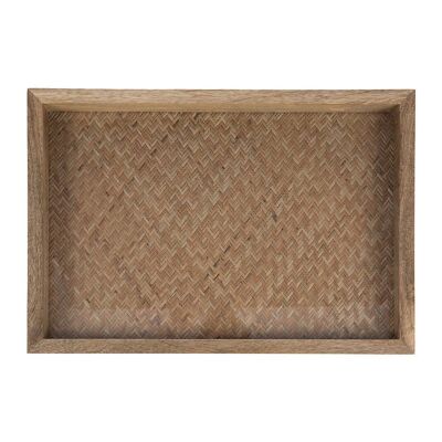 Woven Base Wooden Tray