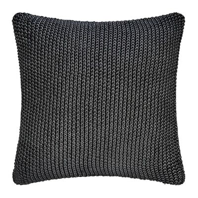 Metallic Cable Knit Cushion - 45x45cm - Black/Silver